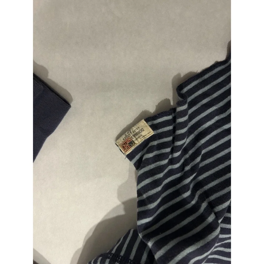 Denim Supply Ralph Lauren Jackie Long Sleeve Mens Large Shirt Stripe Preppy Blue